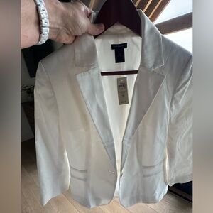 Ann Taylor White Women's Tailored Blazer